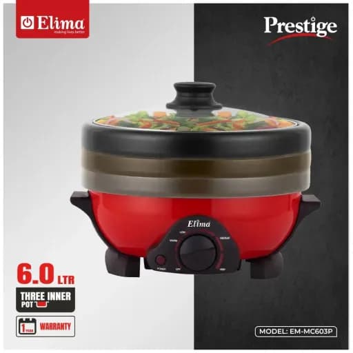 Elima EM-MC603P | Multi-Function Electric Cooker – Smart Cooking Made Easy