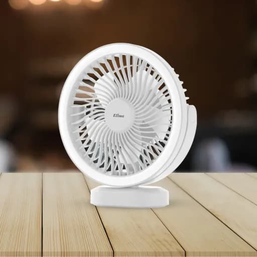 EM-WD230W 7.5 Inch Rechargeable Fan- 2400mAh Battery 48 SMD Light - 360° Rotation