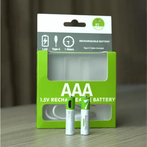 AAA 750mAh USB-C Rechargeable Lithium-ion Battery (2pcs Pack)