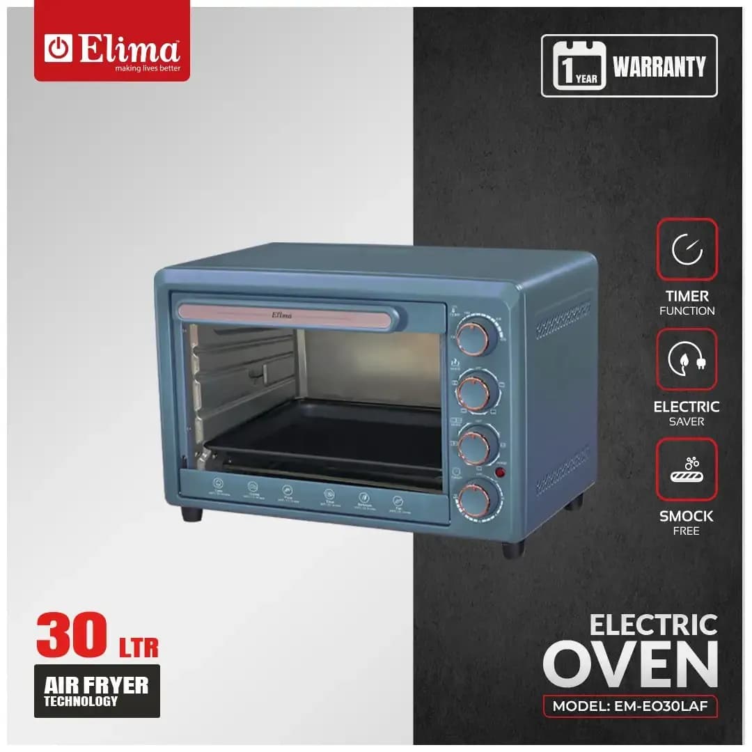 EM-EO30LAF-30L Electric Oven with Air Fryer, Convection Cooking & Rotisserie Function