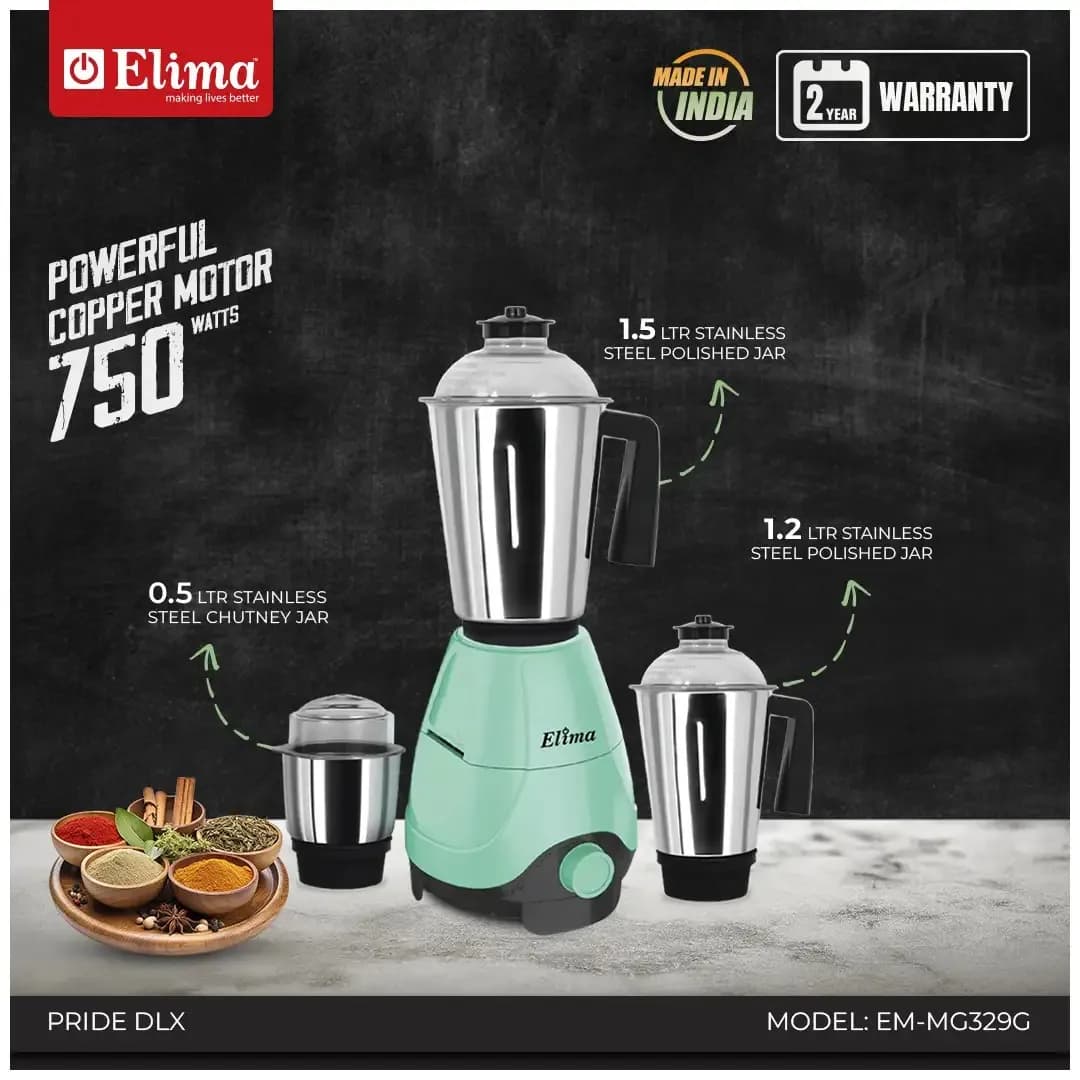 EM-MG329G -Pride DLX 750W Mixer Grinder