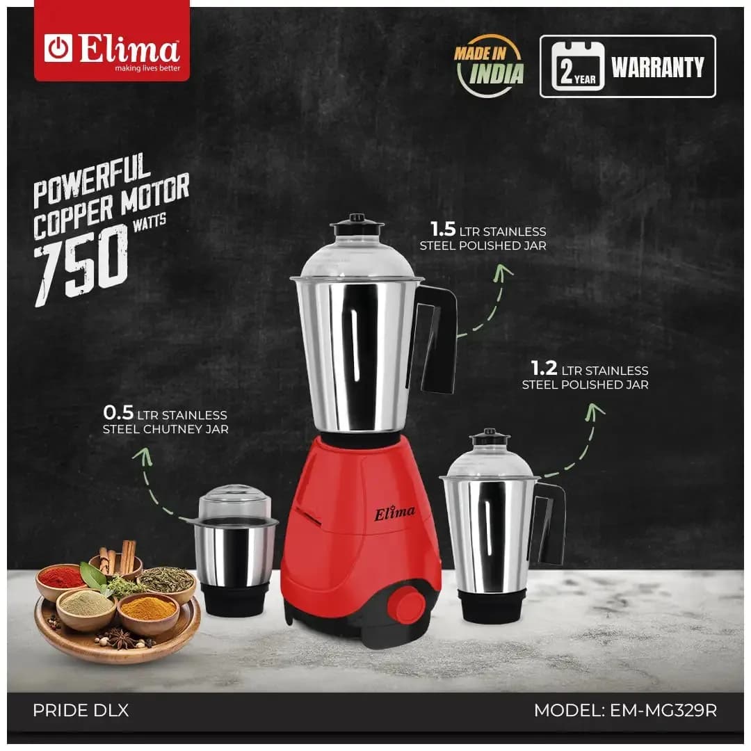 EM-MG329- Pride DLX 750W Mixer Grinder