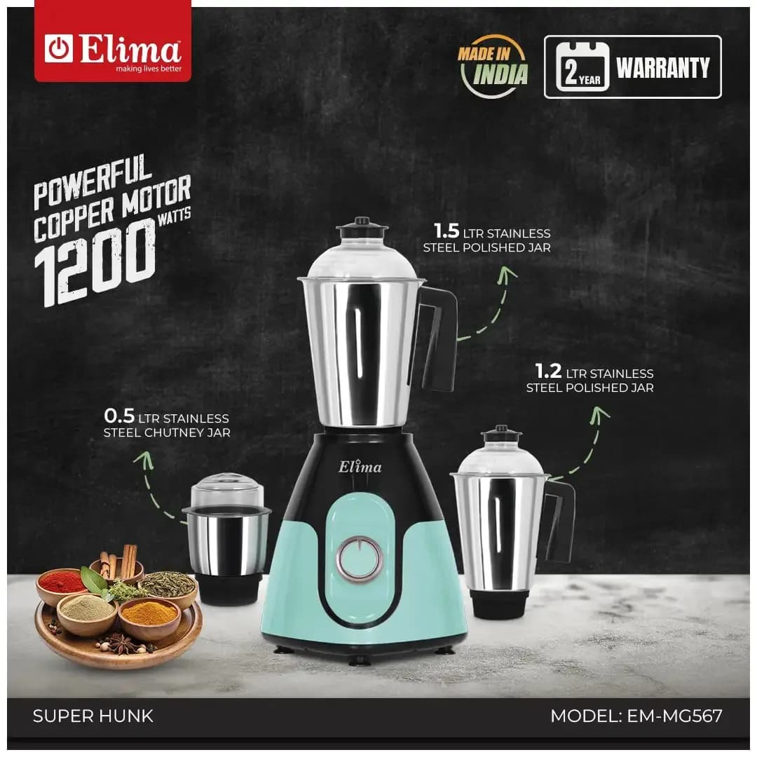 EM-MG567- Super Hunk 1200W Mixer Grinder